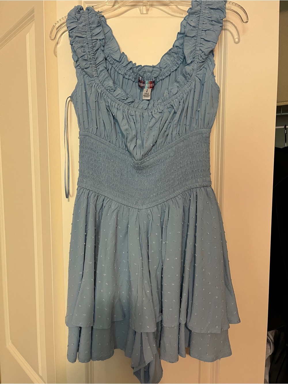 NWT Light Blue Ruffled Smocked Waist Dress